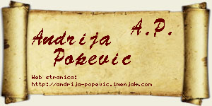 Andrija Popević vizit kartica